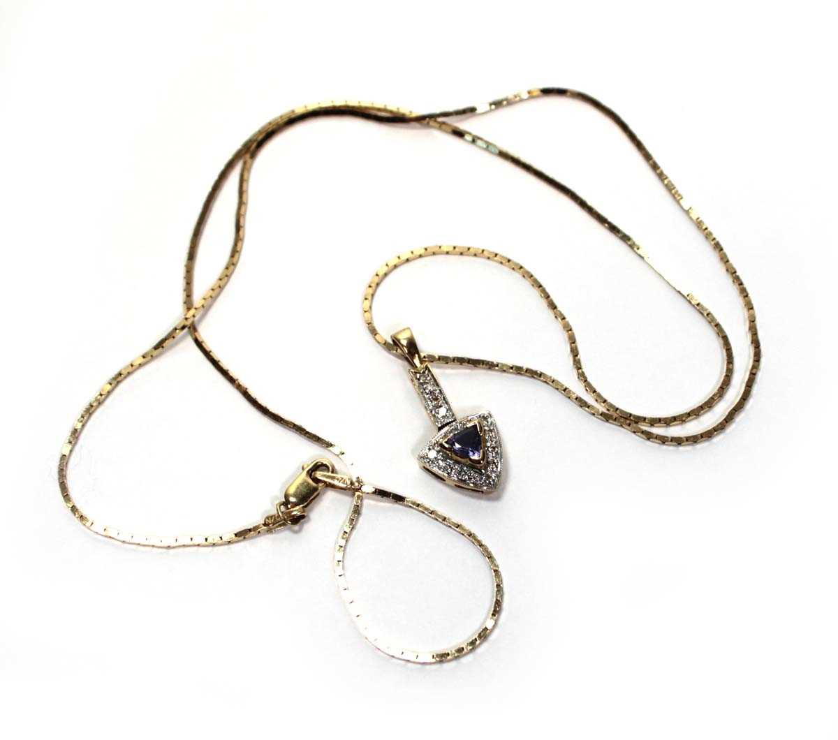 Lot 637 - A 14ct yellow gold flatlink necklace...
