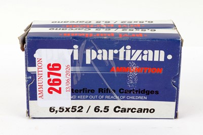 Lot 2676 - (S1) 40 x 6.5x52 (6.5 Carcano) rifle cartridges