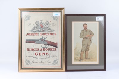 Lot 1151 - Two framed pictures: Vanity Fair lithograph...
