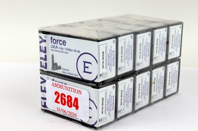 Lot 2684 - (S1) 500 x .22lr Eley Force 42gr high velocity...