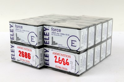 Lot 2686 - (S1) 1000 x .22lr Eley Force 42gr high...