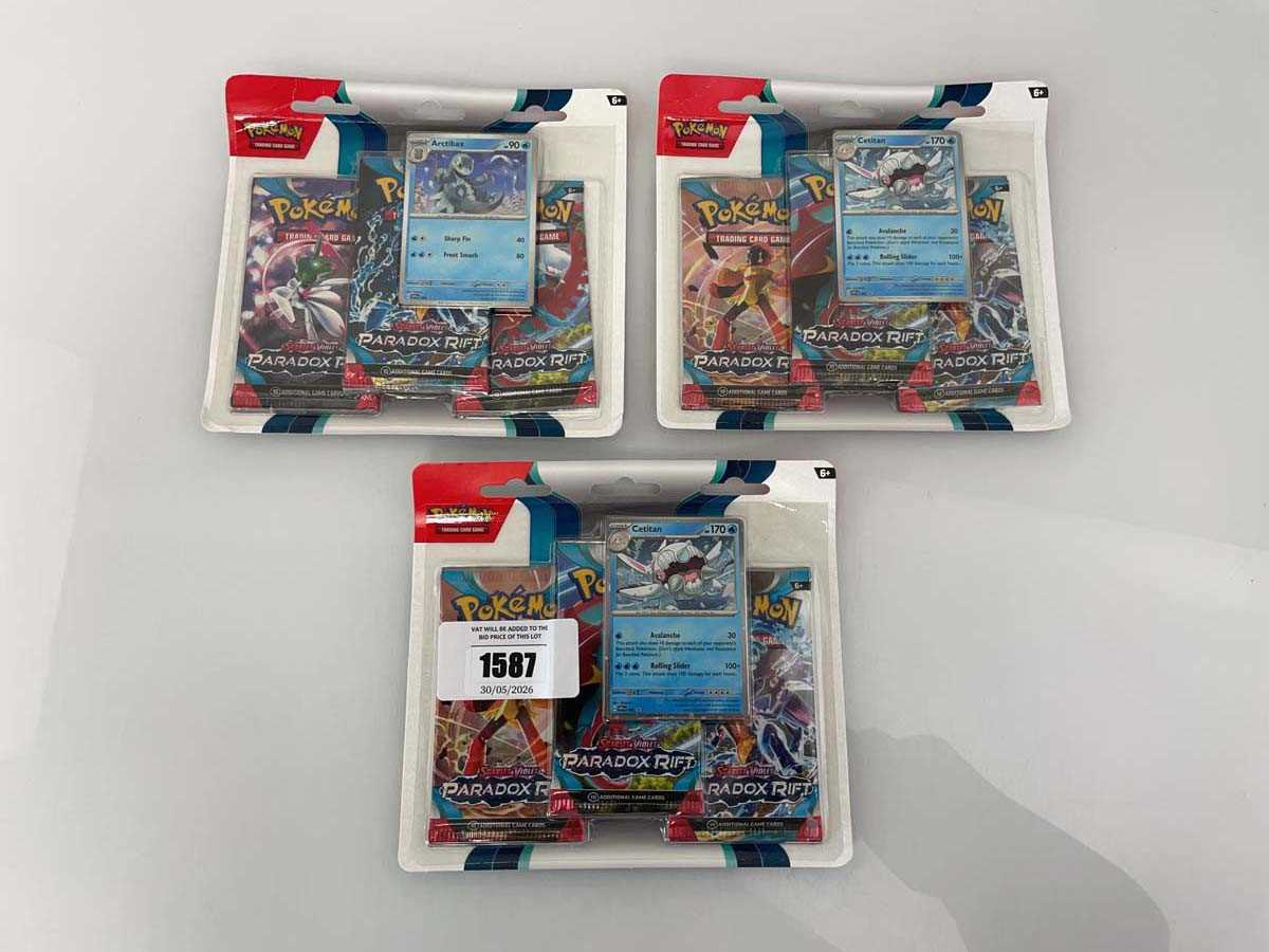 Lot 1587 - 3 Pokémon TCG: Scarlet & Violet - Paradox Rift...