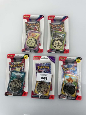 Lot 1589 - 5 Pokémon TCG: Scarlet & Violet Single Blister...