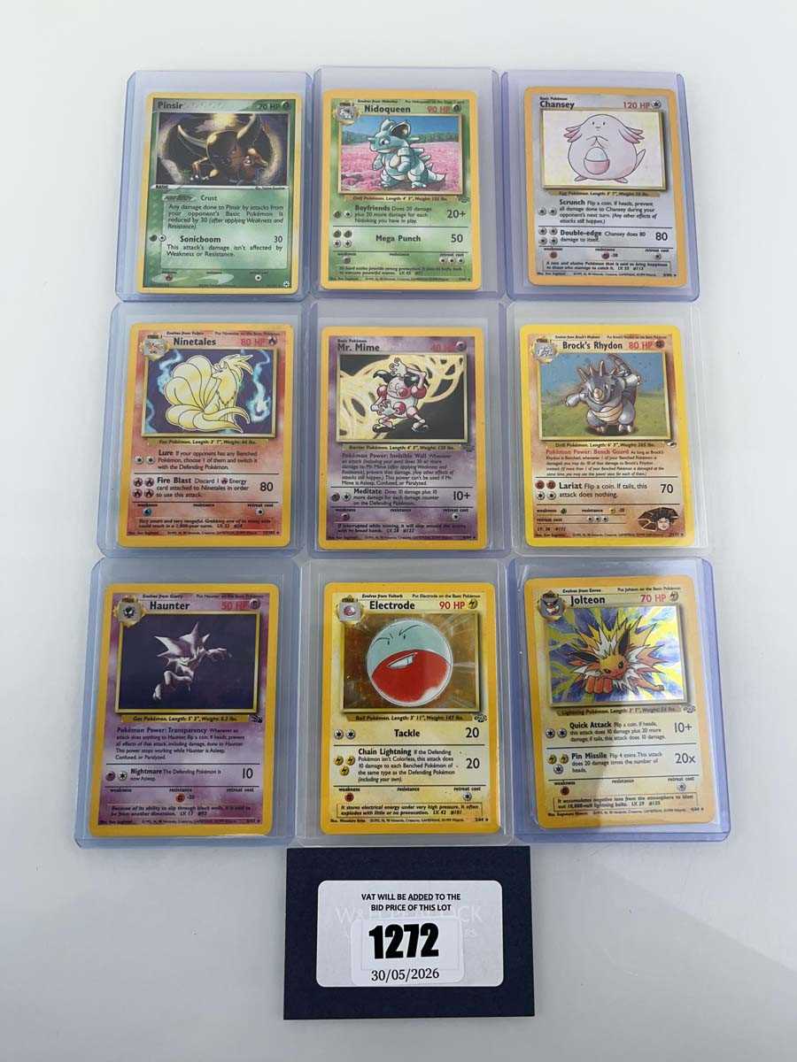 Lot 1272 - 9 Top Loaded Pokémon TCG Vintage Holographic...