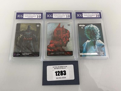 Lot 1283 - 3 Batman graded cards by ICG (all 10's) to...