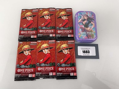 Lot 1683 - 6 Japanese One Piece TCG booster packs from...