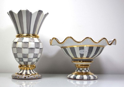 Lot 188 - A Mackenzie-Childs 'Sterling Check' vase of...