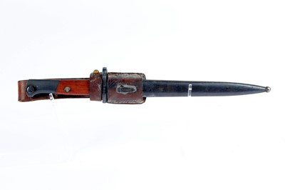 Lot 90 - Mauser K98 bayonet with 10 ins single edged...