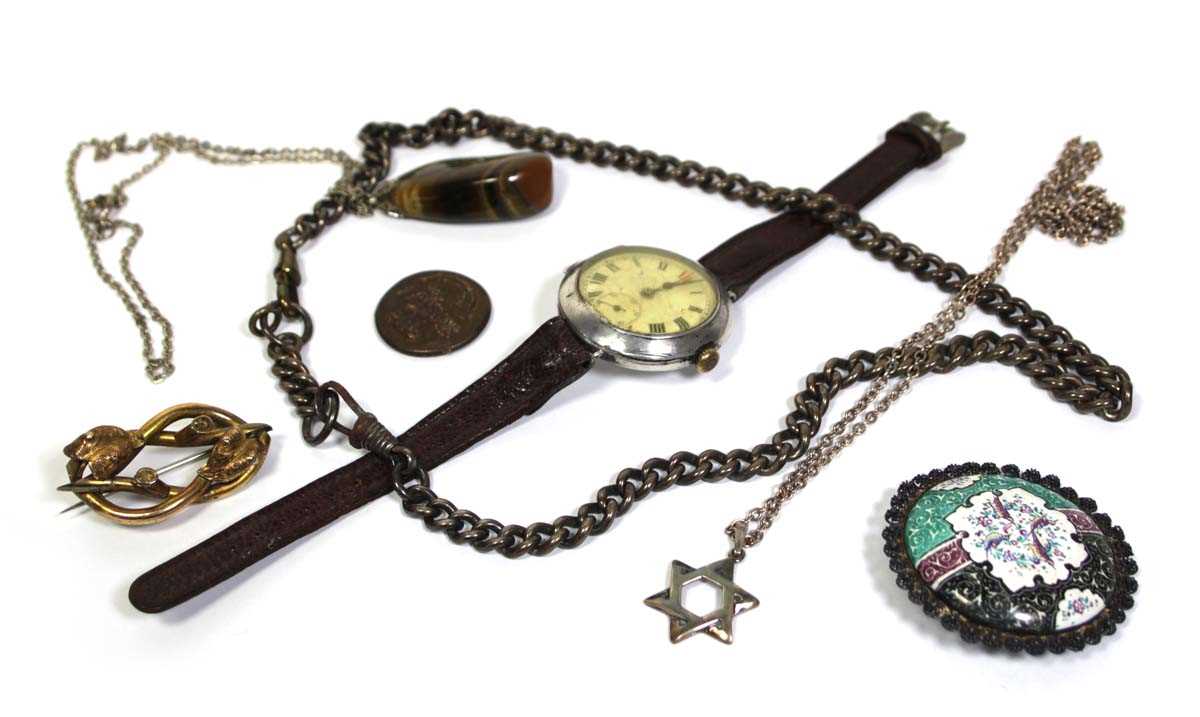 Lot 654 - A group of jewellery including a silver...