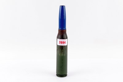Lot 2694 - Inert 35mm Oerlikon Cannon Round, nose fuse...