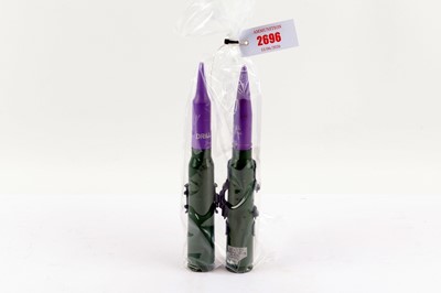 Lot 2696 - 2 x Inert 25x173mm Oerlikon KBB Cannon rounds;...