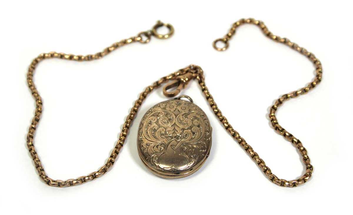 Lot 665 - A yellow gold belcher link watch chain with...