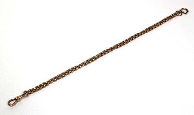 Lot 665 - A yellow gold belcher link watch chain with...