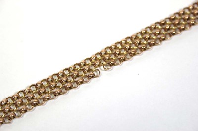 Lot 679 - A 9ct rose gold mesh link bracelet, l. 18 cm,...