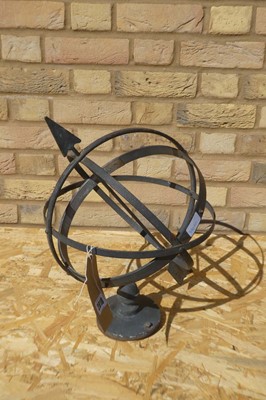 Lot A decorative wrought iron garden sun dial with...