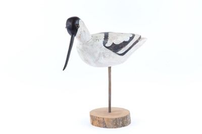 Lot 1 - Painted wooden Avocet on stand