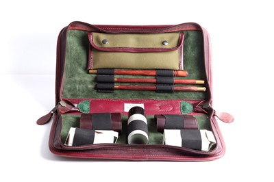 Lot 2 - William & Son shotgun cleaning kit in leather...