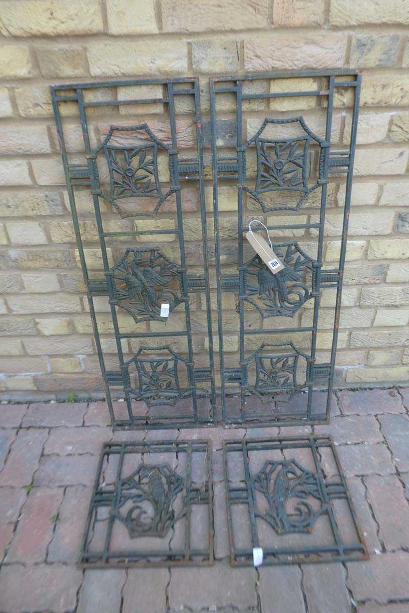 Lot Pair of decorative Wrought iron Phoenix panels...