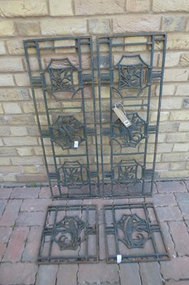 Lot Pair of decorative Wrought iron Phoenix panels...