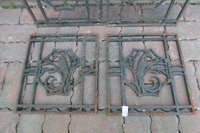 Lot Pair of decorative Wrought iron Phoenix panels...