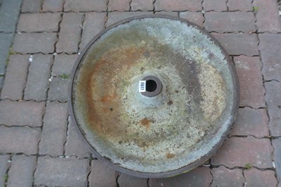 Lot Cast Iron circular pig feeder marked "Ward &...