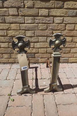 Lot Pair of decorative Brass Celtic Cross emblem...