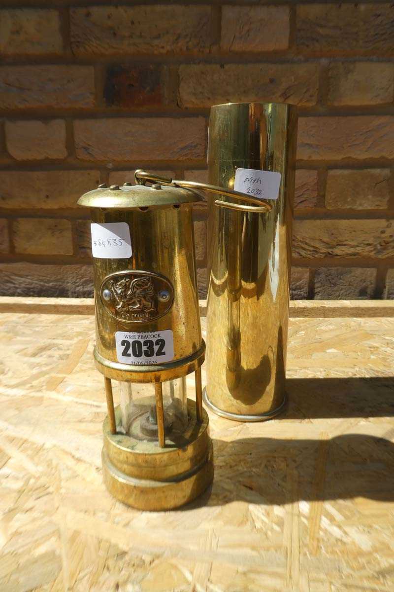 Lot Brass Welsh Miners Lantern Marked "GYMRU"...