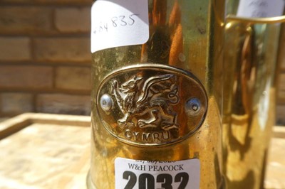 Lot Brass Welsh Miners Lantern Marked "GYMRU"...