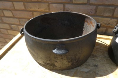 Lot 2 Cast Iron single handled Cauldrons together...