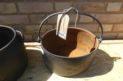 Lot 2 Cast Iron single handled Cauldrons together...