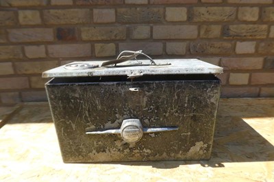 Lot Galvanised metal "Moris 10. Hillman" Trunk box