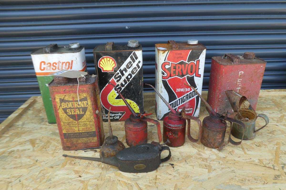 Lot Selection of Vintage Jerry cans and oil cans...