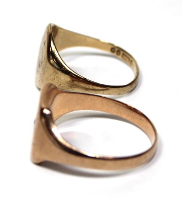 Lot 685 - A rose gold signet ring set small diamond in a...