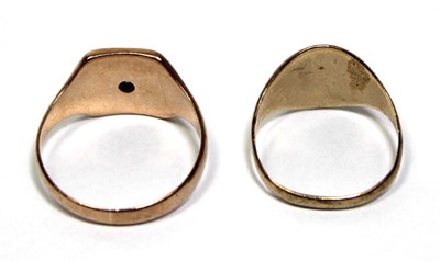 Lot 685 - A rose gold signet ring set small diamond in a...