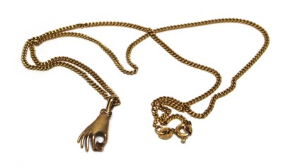Lot 693 - A 9ct yellow gold flat curblink necklace...