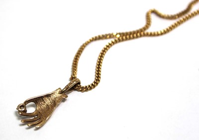 Lot 693 - A 9ct yellow gold flat curblink necklace...