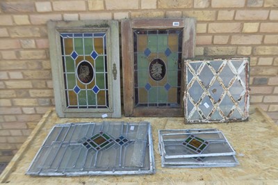 Lot Pair of Lead lined Stain glass cupboard doors...
