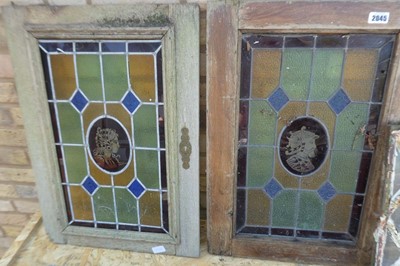 Lot Pair of Lead lined Stain glass cupboard doors...