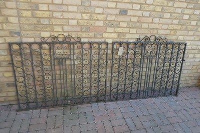 Lot Pair of Wrought Iron swirl patterned garden gates