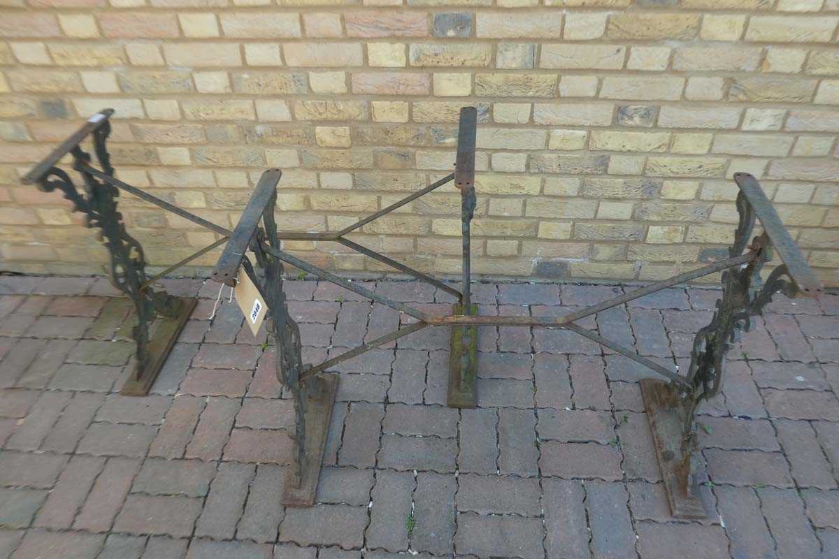 Lot Pair of Wrought Iron decorative table leg...