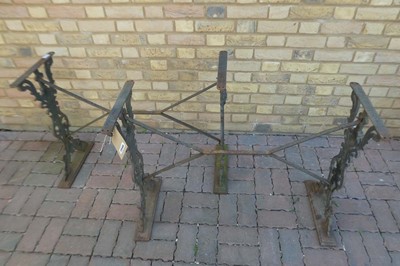 Lot Pair of Wrought Iron decorative table leg...