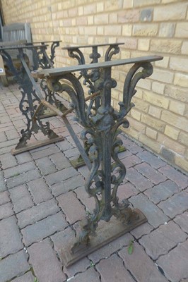 Lot Pair of Wrought Iron decorative table leg...
