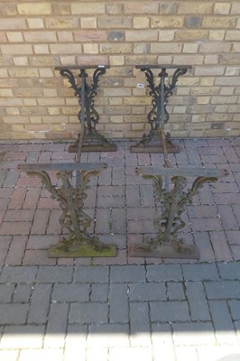 Lot Pair of Wrought Iron decorative table leg...