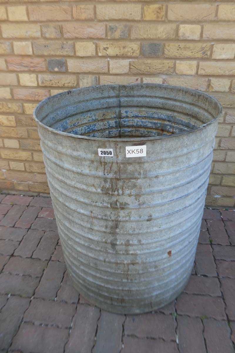Lot Large round Galvanised drum