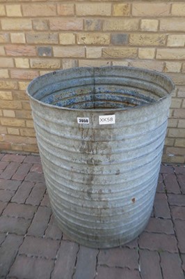 Lot Large round Galvanised drum