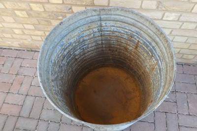 Lot Large round Galvanised drum