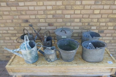Lot 4 galvanised watering cans in Various sizes...