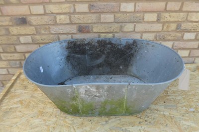 Lot Large twin handled Galvanised tub
