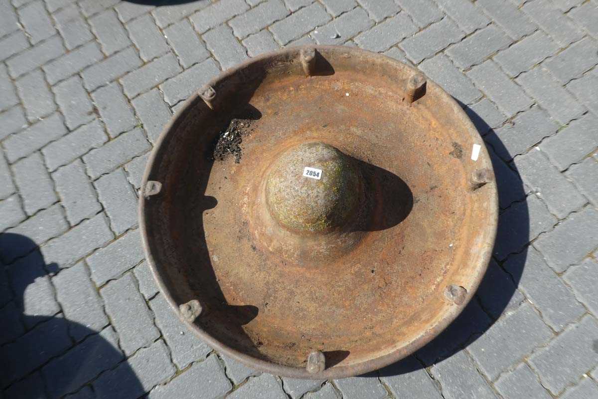 Lot Large Circular Cast Iron Mexican Hat pig feeder