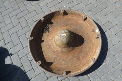 Lot Large Circular Cast Iron Mexican Hat pig feeder
